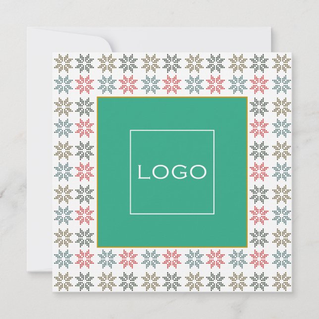 Eigenes Firmenlogo Poinsettia Holiday Karte (Vorderseite)