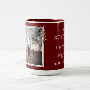 Eigenes Foto, Burgund und Weißes Halloween Zweifarbige Tasse