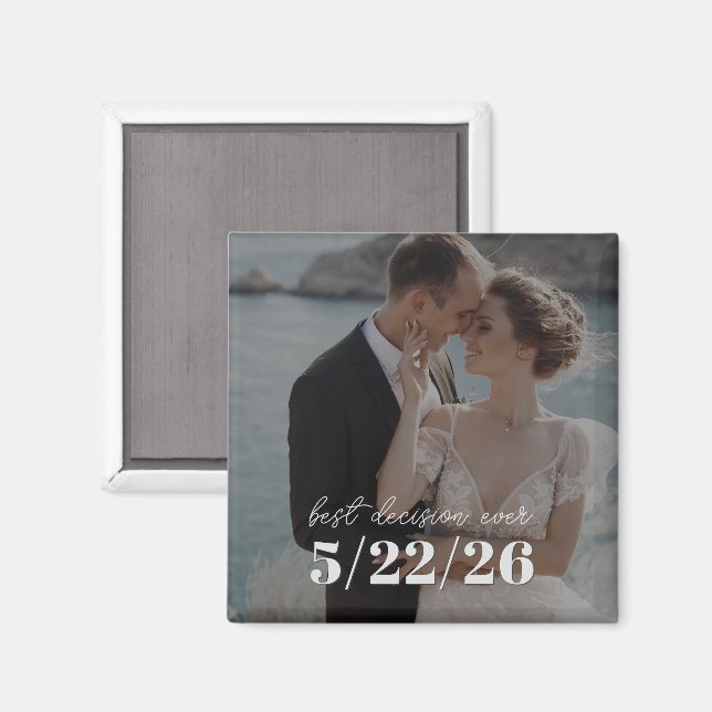 Eigenes Foto & Datum (Jubiläumsgeschenk) Magnet (Vorderseite/Rückseite)