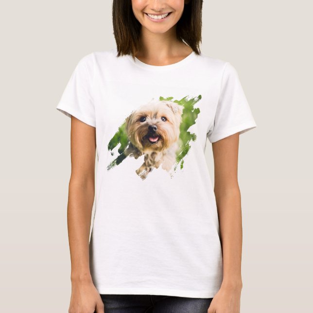 Eigenes Foto drucken Brush Stroke Vert. Bild T-Shirt (Vorderseite)