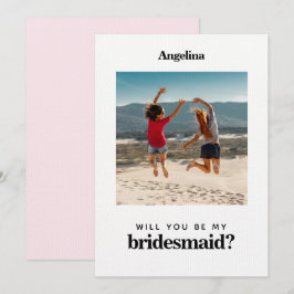 Eigenes Foto Einfache Elegante Bridesmaid Vorschla Einladung