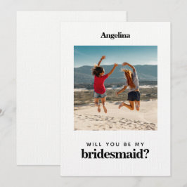Eigenes Foto Einfache Elegante Bridesmaid Vorschla Einladung
