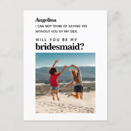Eigenes Foto Einfache Elegante Bridesmaid Vorschla Postkarte
