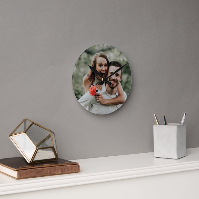 "Eigenes Foto hinzufügen" Wall-Uhr Runde Wanduhr (Büro)