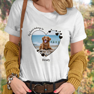 Eigenes Foto mein Herz gehört zu Hund Lover T-Shirt