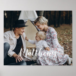 Eigenes Foto mit Familienname und Gründungsjahr Poster