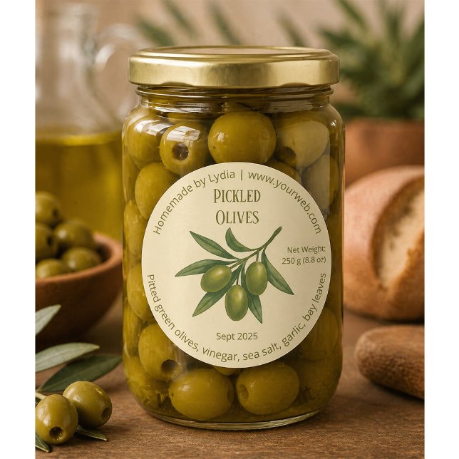 Eigenes, gepicktes Oliven-Label Runder Aufkleber (Von Creator hochgeladen)