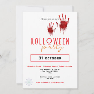 Eigenes Halloween-Party von Bloody Handprint Einladung