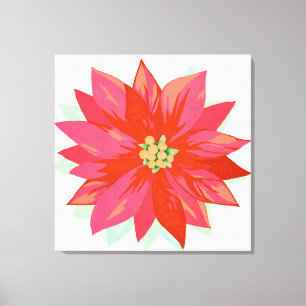 Eigenes, handgemaltes Poinsettia-Design Leinwanddruck