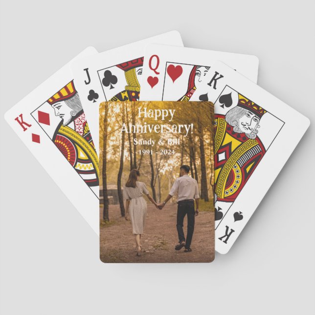 Eigenes Jubiläum-Foto Spielkarten (Rückseite)