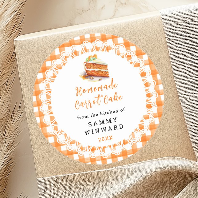 Eigenes Karottenkuchen-Lebensmittel Runder Aufkleber (Von Creator hochgeladen)