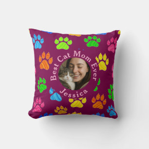 Eigenes Kissen mit Foto & Name Cat Lovers Geschenk