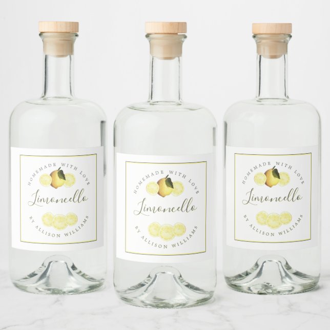 Eigenes Limoncello-Label Alkoholflaschenetikett (Flaschen)