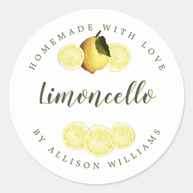 Eigenes Limoncello-Label Runder Aufkleber (Vorderseite)
