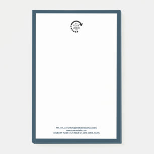 Eigenes Logo-Branding Modernes Navy Blue Post-it Klebezettel