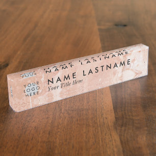 Eigenes Logo für Peach Marble Namensplakette