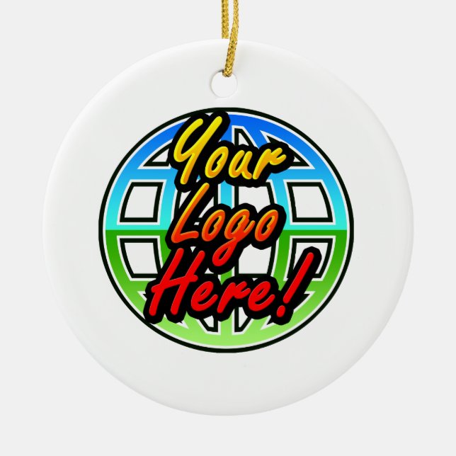 Eigenes Logo für Unternehmen oder Werbezwecke Keramik Ornament (Vorne)