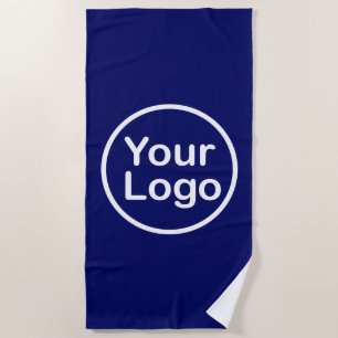 Eigenes Logo hinzufügen   Navy Blue 2 Strandtuch
