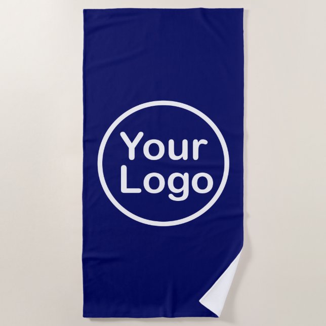 Eigenes Logo hinzufügen | Navy Blue 2 Strandtuch (Vorderseite)