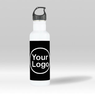 Eigenes Logo hinzufügen   Schwarzer Hintergrund Edelstahlflasche