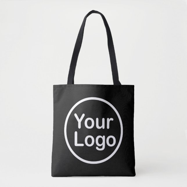 Eigenes Logo hinzufügen | Schwarzer Hintergrund Tasche (Vorderseite)