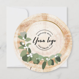 Eigenes Logo Holzkörner Moderner Kleider Vielen Da Feiertagskarte