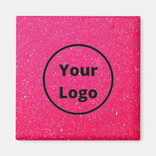 Eigenes Logo rosa unbedruckte Oberfläche Magnet