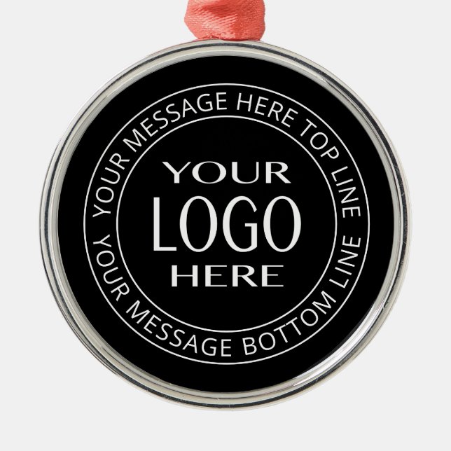Eigenes Logo und anpassbarer Rundtext Ornament Aus Metall (Vorne)