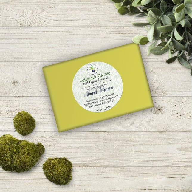 Eigenes Olivenöl, handgefertigt, mit dem Namen Bat Runder Aufkleber (Von Creator hochgeladen)