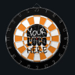Eigenes Orange und Weiß für Ihr Logo Dartscheibe<br><div class="desc">Stellen Sie hier Ihr Logo mit der Option für den Upload eines individuellen Zentrums-Logos ein. Laden Sie eine Datei ohne weißen Hintergrund hoch,  um den Hintergrund optimal zu betrachten.</div>
