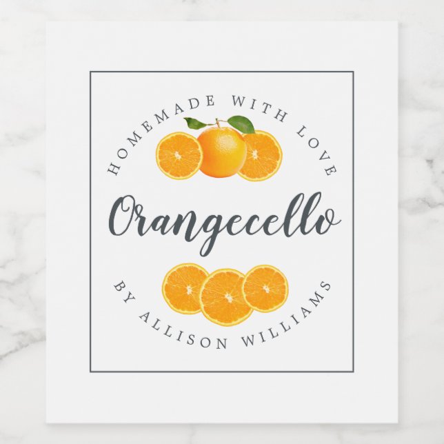 Eigenes Orangecello-Label Weinetikett (Einzelnes Label)