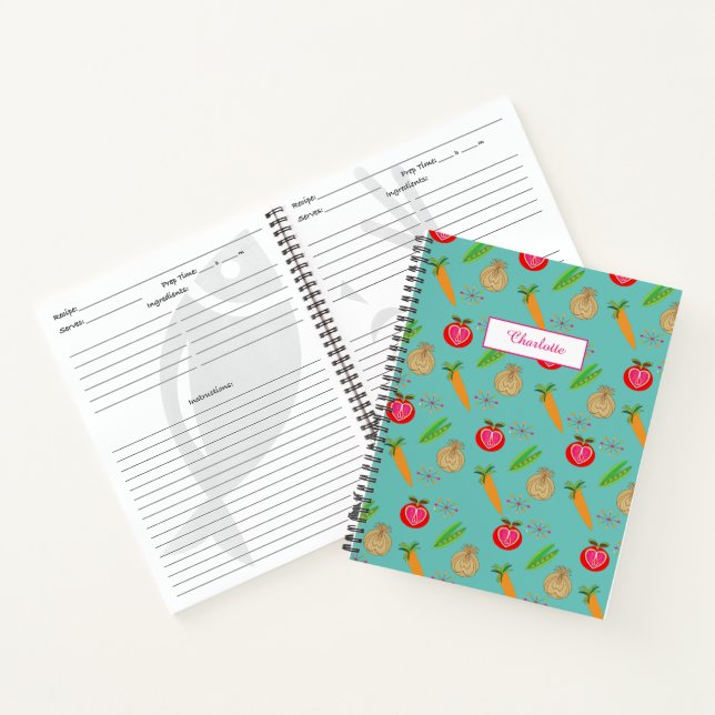 Eigenes Personalisiertes Rezept Notizbuch (Innenseite)