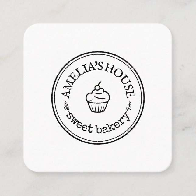 Eigenes rustikales Logo, einfach Quadratische Visitenkarte (Vorderseite)