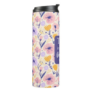 Eigenes Skript Thermal Tumbler Floral Design Thermosbecher