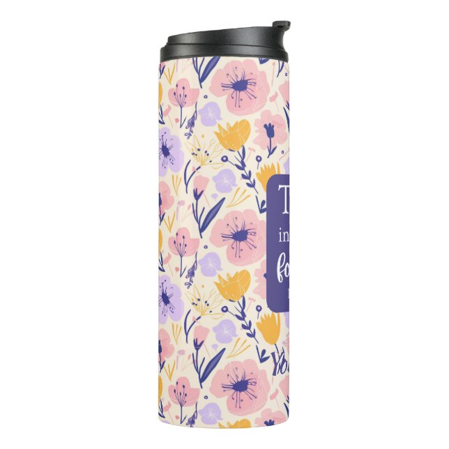 Eigenes Skript Thermal Tumbler Floral Design Thermosbecher (Nach links gedreht)