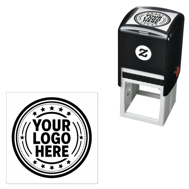 Eigenfarbige Briefmarke aus Gummi mit Ihrem Logo Permastempel (Beispiel)