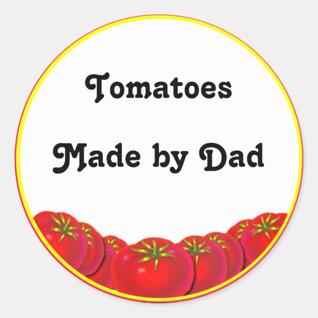 Eigenheimische Tomaten mit kundenspezifischen Cann Runder Aufkleber (Vorderseite)