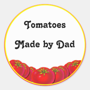 Eigenheimische Tomaten mit kundenspezifischen Cann Runder Aufkleber