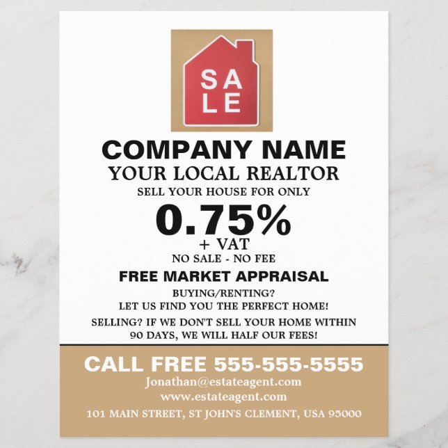 Eigenheimwerbung, Realtor, Werbung für Anwesen-Age Flyer (Vorne)