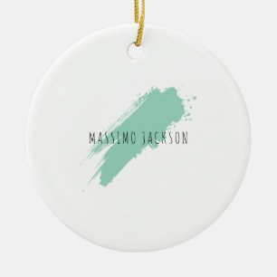 Eigenname Dekorativ Chic Einfach Blau Weiß Keramik Ornament