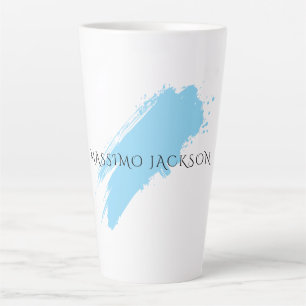 Eigenname Dekorativ Chic Einfach Blau Weiß Milchtasse