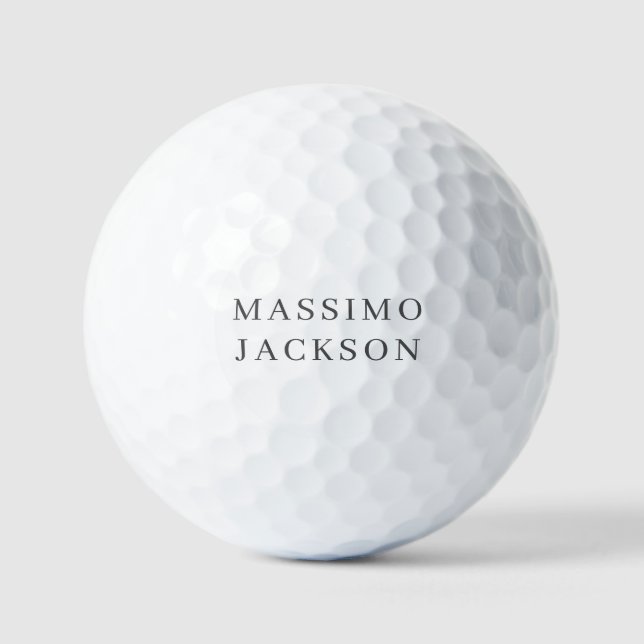 Eigenname Dekorativ Chic Einfach Schwarz Weiß Golfball (Vorderseite)