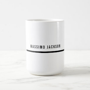 Eigenname Dekorativ Schick Einfach Schwarz Weiß Kaffeetasse