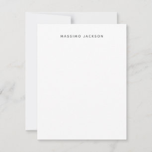 Eigenname Minimalistisch Modern Schlicht Schwarz W Mitteilungskarte