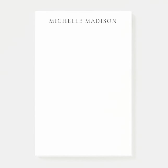 Eigenname Mode Trendy Minimalistisch Professionell Post-it Klebezettel (Vorderseite)