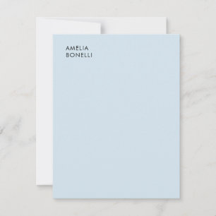 Eigenname Modern Minimalistisch Professionell Blau Mitteilungskarte