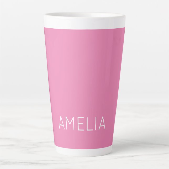 Eigenname Moderner Minimalistischer Schlichter Ros Milchtasse (Vorderseite)