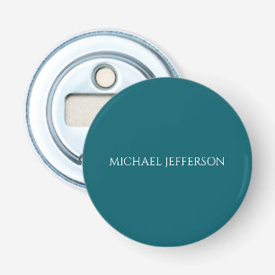 Eigenname schlicht dunkles Teal-Farbpersonaldesign Flaschenöffner