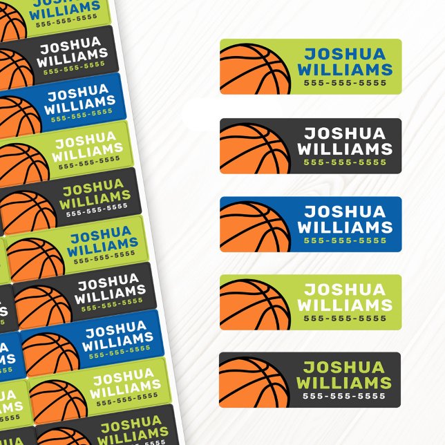 Eigenschaft der Handynummer des Basketballsports Etiketten (Basketball sports name phone number property labels)