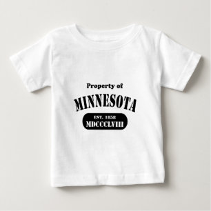 Eigenschaft von Minnesota - schwarzer Text Baby T-shirt